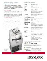 Preview for 2 page of Lexmark X772e Technical Specifications