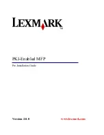 Preview for 1 page of Lexmark X782E Installation Manual