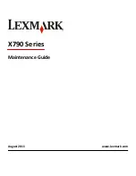 Lexmark X790 series Maintenance Manual preview