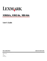 Lexmark X860de User Manual preview