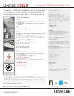 Preview for 2 page of Lexmark x9350 Specifications