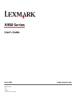 Lexmark X950 Series User Manual preview