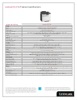 Preview for 8 page of Lexmark XC2132 Features And Specifications