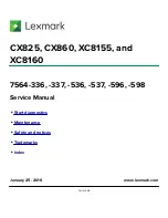 Lexmark XC8155 Service Manual preview