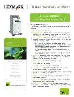 Preview for 1 page of Lexmark XS796dte Supplementary Manual