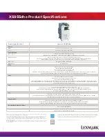 Preview for 8 page of Lexmark XS955dhe Specifications