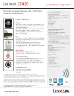 Preview for 2 page of Lexmark Z2420 Technical Specifications