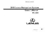 Предварительный просмотр 1 страницы Lexus 2002 ES 300 Navigation system Owner'S Manual