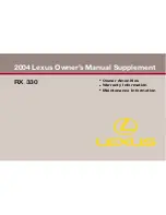 Предварительный просмотр 1 страницы Lexus 2004 330 Owner'S Manual Supplement