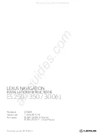 Предварительный просмотр 1 страницы Lexus ES 250 Installation Instructions Manual