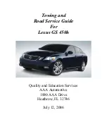 Lexus GS 450h 2006 Towing And Road Service Manual preview