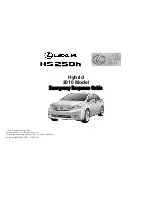 Предварительный просмотр 1 страницы Lexus HS250h Hybrid 2010 Emergency Response Manual