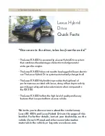 Preview for 2 page of Lexus HYBRID RX400h Overview