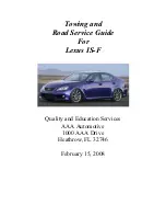 Lexus IS-F 2008 Towing And Road Service Manual предпросмотр