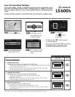 Preview for 1 page of Lexus LS600h 2015 Quick Setting Manual