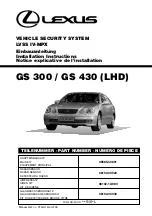 Preview for 1 page of Lexus LVSS IV-MPX Installation Instructions Manual