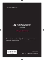 Предварительный просмотр 1 страницы LG SIGNATURE OLED77W8PPA Safety And Reference