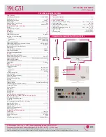 Предварительный просмотр 2 страницы LG 1931 -  - 19" LCD TV Specifications