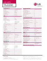 Preview for 2 page of LG 19LD350 Specifications