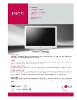 LG 19LG31 Series Specification Sheet предпросмотр