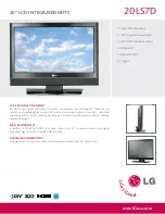 LG 20LS7D -  - 20" LCD TV Specifications preview