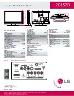 Предварительный просмотр 2 страницы LG 20LS7D -  - 20" LCD TV Specifications