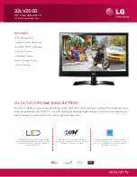 Preview for 1 page of LG 22LV2500 Specifications