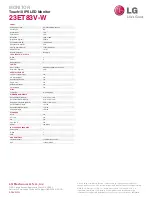 Preview for 2 page of LG 23ET83V-W Specification