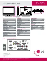 Preview for 2 page of LG 23LS7D -  - 23" LCD TV Specifications