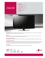 Предварительный просмотр 1 страницы LG 2630 -  - 26" LCD TV Specifications