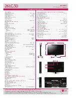 Предварительный просмотр 2 страницы LG 2630 -  - 26" LCD TV Specifications