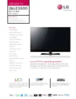 LG 26LE5300 Specifications preview