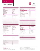 Preview for 2 page of LG 32LD400 Specification