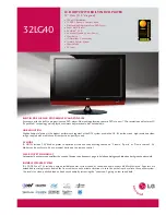 Preview for 1 page of LG 32LG40 Series Specifications
