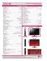 Preview for 2 page of LG 32LG40 Series Specifications