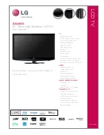 Предварительный просмотр 1 страницы LG 32LH20 Series Specifications