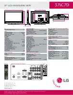 Preview for 2 page of LG 37LC7D Series Specifications