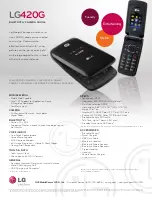 LG 420G Specification Sheet предпросмотр