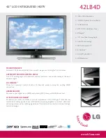 Предварительный просмотр 1 страницы LG 42LB4D Specifications