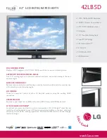 Preview for 1 page of LG 42LB5D Specifications