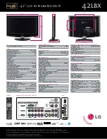 Предварительный просмотр 2 страницы LG 42LBX Specifications