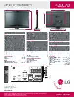 Предварительный просмотр 2 страницы LG 42LC7D Series Specifications