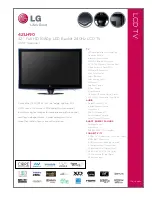 Предварительный просмотр 1 страницы LG 42LH90 Series Specifications