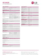 Preview for 2 page of LG 42LK450 Specifications