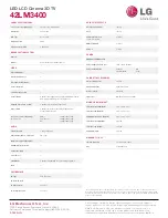 Preview for 2 page of LG 42LM3400 Specifications