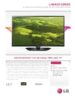 Предварительный просмотр 1 страницы LG 42LN5400 Specfications