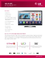 Preview for 1 page of LG 42LV5400 Specifications