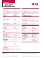 Preview for 2 page of LG 42PJ350 Specifications