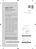 LG 43NANO75UQA Owner'S Manual предпросмотр