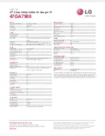 Preview for 2 page of LG 47GA7900 Specification